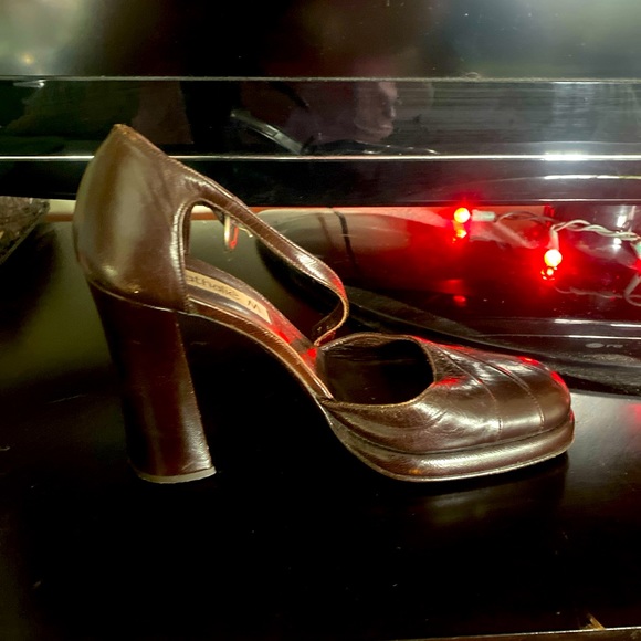 Nathalie M Leather Platform Heels - Picture 1 of 3